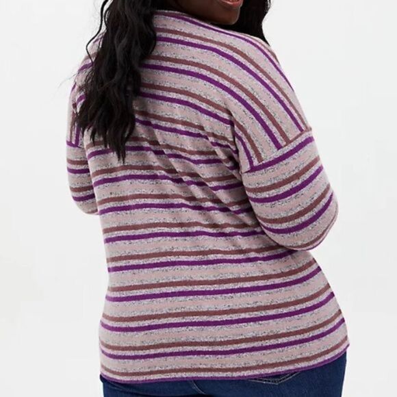 Torrid Super Soft Striped Multi Coloured Top - Picture 3 of 6